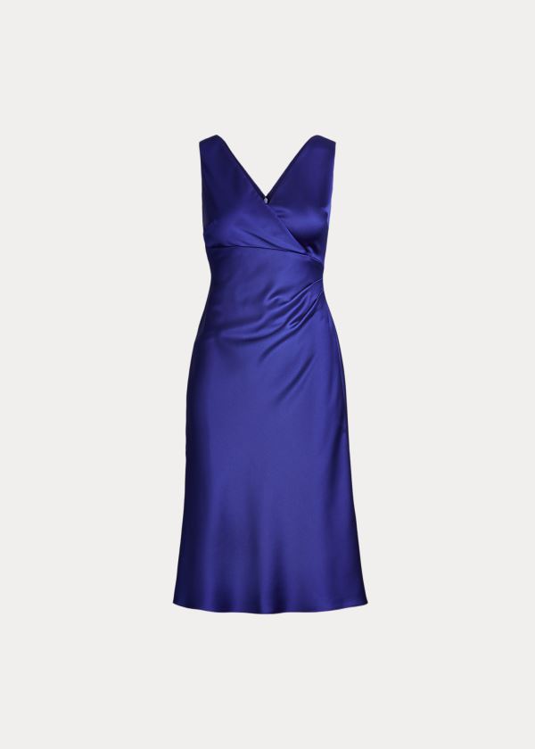 Women's Ralph Lauren Satin Surplice Dresses | 601728FAP